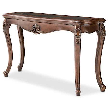 Traditional Console Table with Glass Inserts